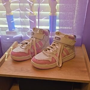 Adidas Kids Pink High-Top Sneakers
